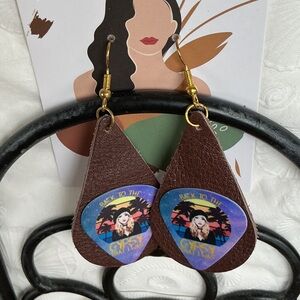 💜Boho Brown Leather Earrings back to the  Gypsy Design💜